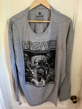 Akademiks Gray NASA Graphic Long Sleeve Tee